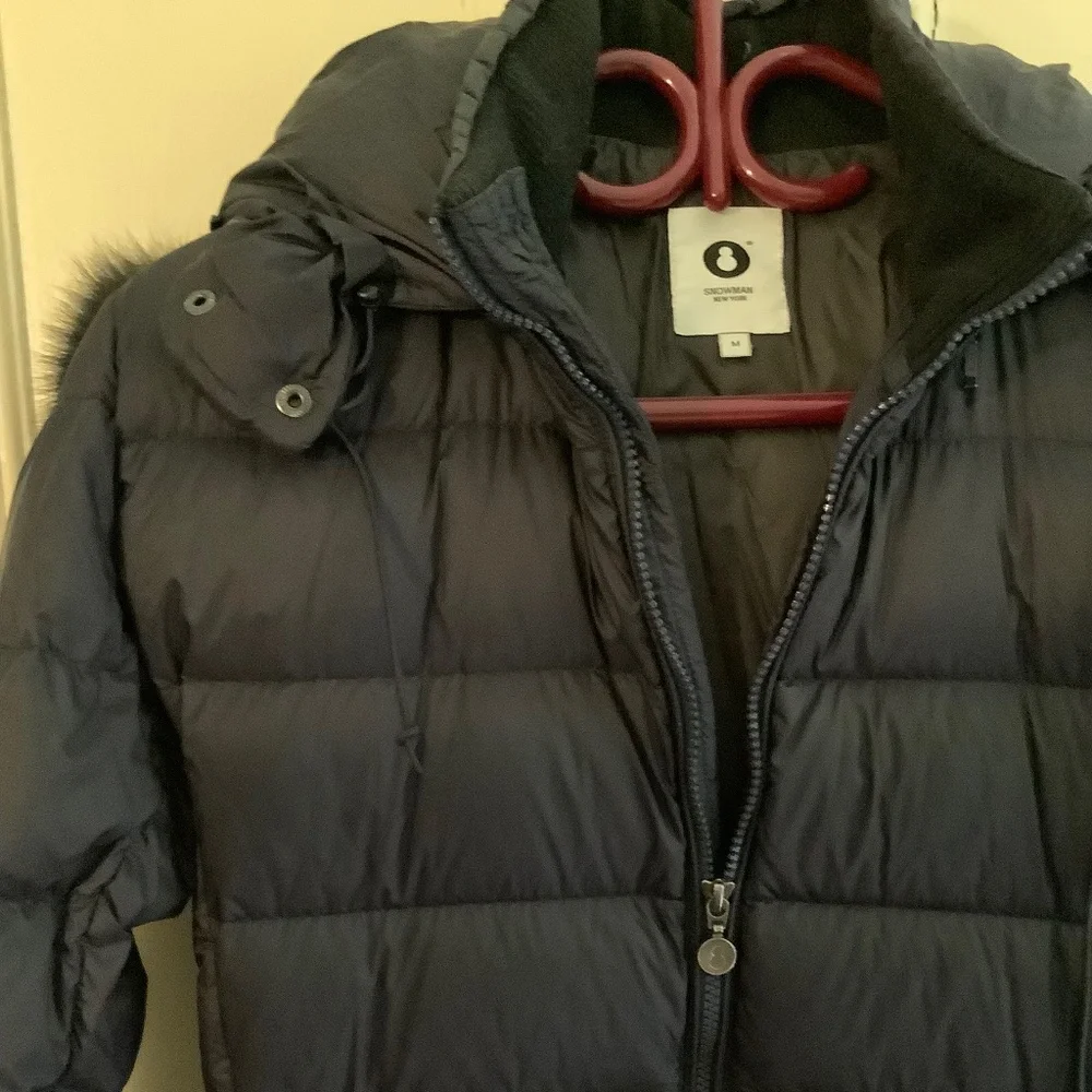 Navy Snowman Puffer Coat M - Picture 5 of 9